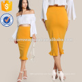 Split Ruffle Hem Pencil Skirt Manufacture Venta al por mayor Moda Mujeres Ropa (TA3071S)